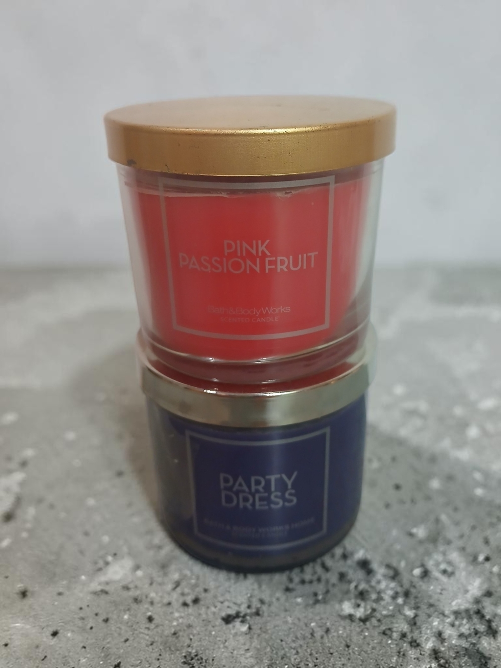 Bath & Body Works Pink Passion Fruit & Party Dress Candle Duo